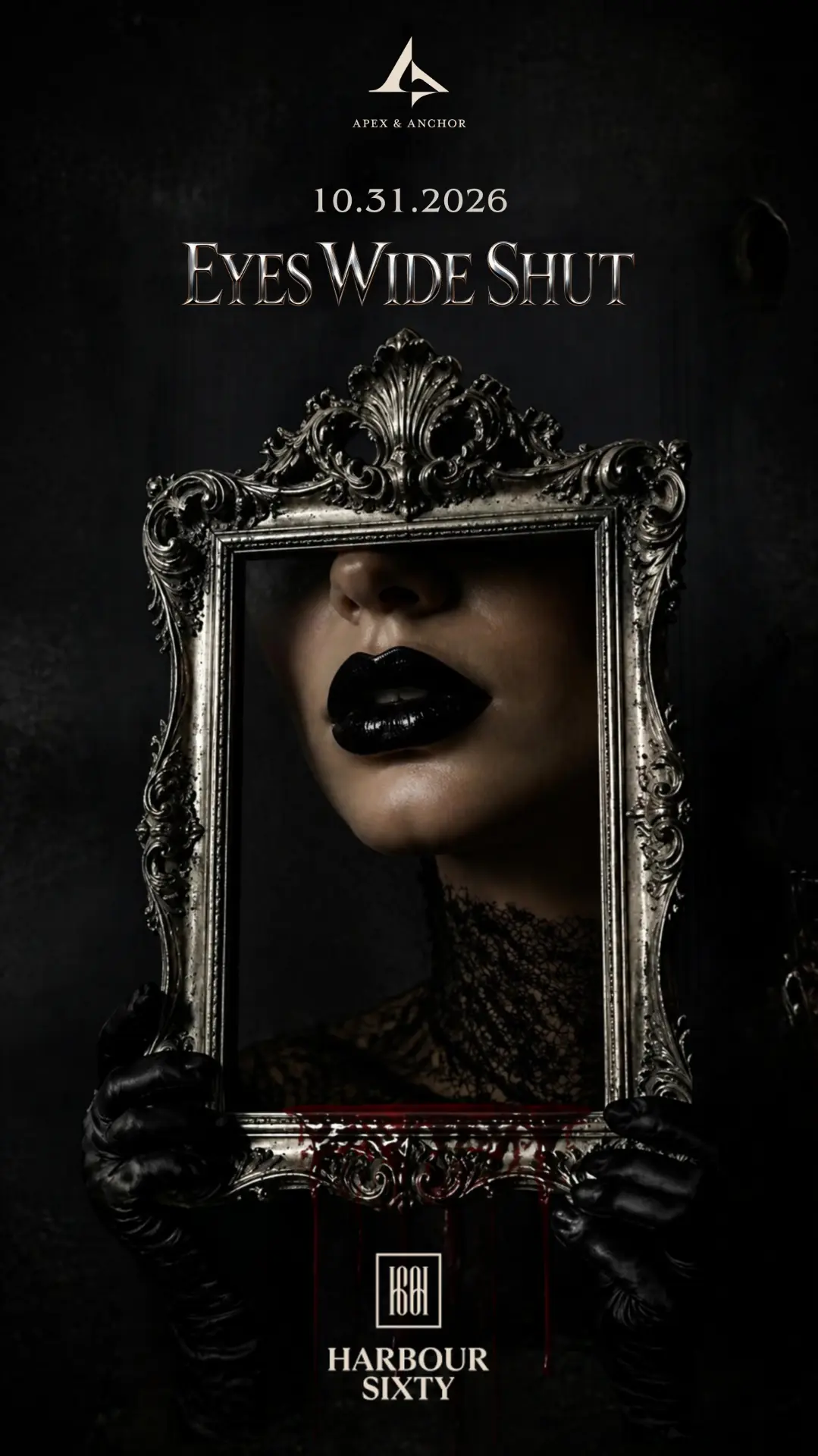 Eyes Wide Shut Halloween 2026 event flyer at Harbour Sixty, Toronto