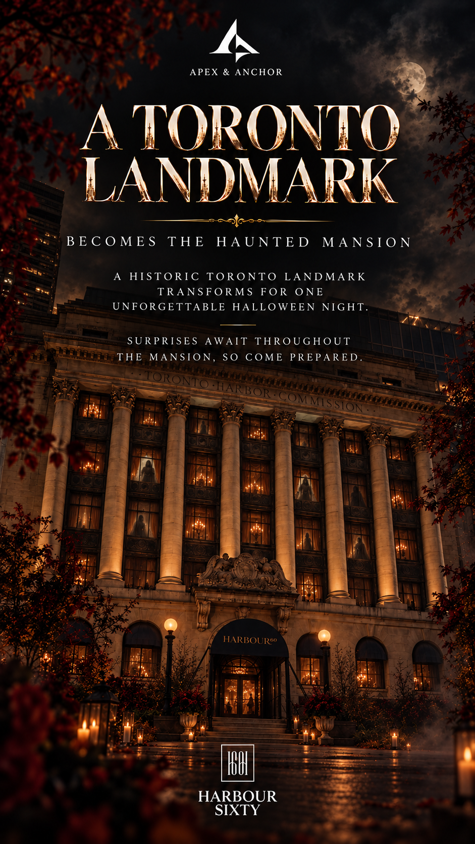 The Haunted Mansion Halloween 2026 flyer — Harbour Sixty, Toronto